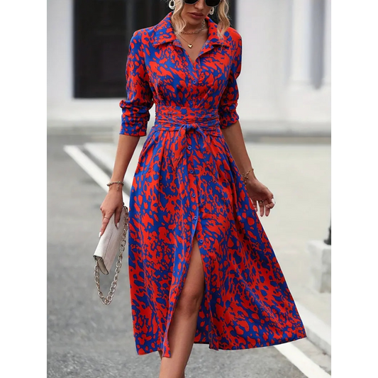 ⏳Limited-time 50% off⏰Multi-Color Printed Shirt Dress🎨👗