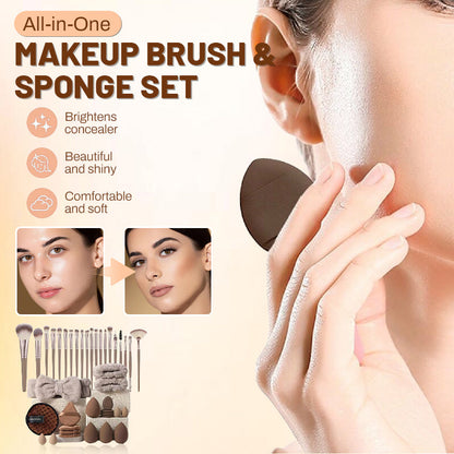 ⏳Limited-time 50% off⏰All-in-One Makeup Brush & Sponge Set💅🪞