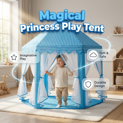 ⏳Limited-time 50% off⏰Children's Hexagonal Castle Tent with Mesh Curtains⛺🏰