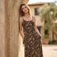 ⏳Limited-time 50% off⏰Women's Leopard Print Spaghetti Strap Maxi Dress👗