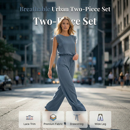⏳Limited-time 50% off⏰Women's Sleeveless Top and Wide-Leg Pants Set👚👖