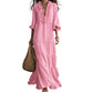 ⏳Limited-time 50% off⏰Women Ruffle V-Neck Tiered Maxi Dress🌸👗