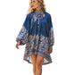 ⏳Limited-time 50% off⏰Women Vintage Floral High Neck Cape Dress👗