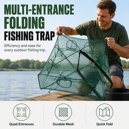 ⏳Limited-time 50% off⏰Collapsible Fishing Trap Net with Multi Entrances🦞🦀