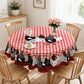 ⏳Limited-time 50% off⏰Red Plaid Rooster Tablecloth🐔🐓