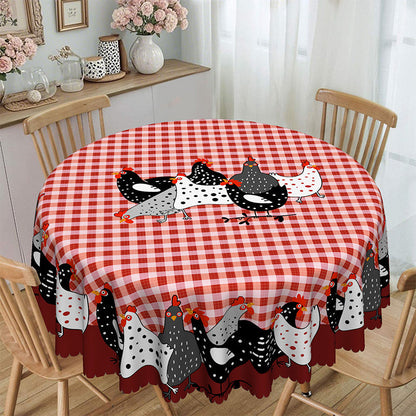 ⏳Limited-time 50% off⏰Red Plaid Rooster Tablecloth🐔🐓