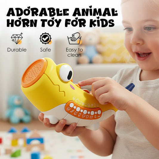 📯 LIMITED-TIME 50% OFF! ✨ Adorable Animal Horn Toy for Kids – Cute Shape, Breath Training, Easy Clean 🐊