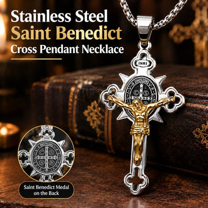 ⏳Limited-time 50% off⏰Men's Stainless Steel Vintage Cross Pendant Necklace✝️📿