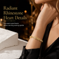 ✨ 50% OFF! ✨ Gold Rhinestone Heart & Square Hollow Chain Bracelet – Hand-Set Rhinestone Hearts, Polished Gold Clasp & Lightweight Geometric Links – Parisian Elegance for Every Outfit 💛
