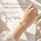 ✨ 50% OFF! ✨ Gold Rhinestone Heart & Square Hollow Chain Bracelet – Hand-Set Rhinestone Hearts, Polished Gold Clasp & Lightweight Geometric Links – Parisian Elegance for Every Outfit 💛