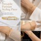 ✨ 50% OFF! ✨ Gold Rhinestone Heart & Square Hollow Chain Bracelet – Hand-Set Rhinestone Hearts, Polished Gold Clasp & Lightweight Geometric Links – Parisian Elegance for Every Outfit 💛