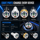 ⏳Limited-time 50% off⏰40W 8 in 1 Fast Car Adapter with Digital Voltage Display 4 USB and 4 PD Ports🚗⚡️