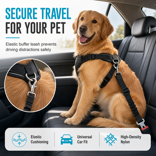 ⏳Limited-time 50% off⏰Elastic Nylon Dog Car Safety Harness🚗🎗️🐕