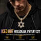 ⏳Limited-time 50% off⏰Hip Hop Iced Out Rhinestone Hollow Star of David with 50cm Chain✡️📿