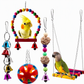 ⏳Limited-time 50% off⏰Parrot Toy Set with Swing Perch and Chewing Toys for Bird Cage Decoration and Boredom Relief🦜🪀