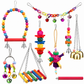 ⏳Limited-time 50% off⏰Parrot Toy Set with Swing Perch and Chewing Toys for Bird Cage Decoration and Boredom Relief🦜🪀