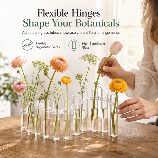 ⏳Limited-time 50% off⏰Clear Glass Test Tube Vase Set with Cleaning Brush🧪💐