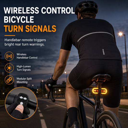 ⏳Limited-time 50% off⏰USB Rechargeable Bike Turn Signal Tail Light with Wireless Remote Control Detachable Bicycle Warning Light for Night Riding🚲🚨