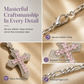 ⏳Limited-time 50% off⏰Hip Hop Double Layer Baguette Rhinestone Cross Brass with Figaro Chain✝️💎📿