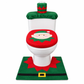 🎄50% OFF🚽Christmas Toilet Seat Cover and Rug 3-Piece Set Holiday Bathroom with Santa Claus Snowman and Reindeer